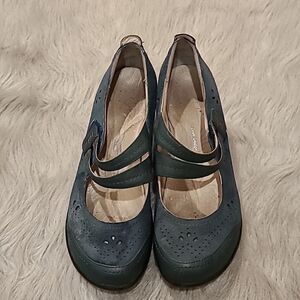 Jambu womens teal velcro side Mary‎ Jane with heel size 8.5